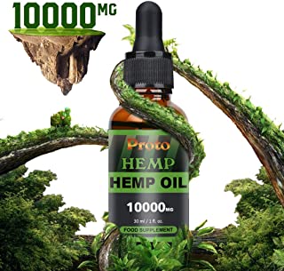 Hemp oil bottle with black cap and green plants wrapped around the bottle